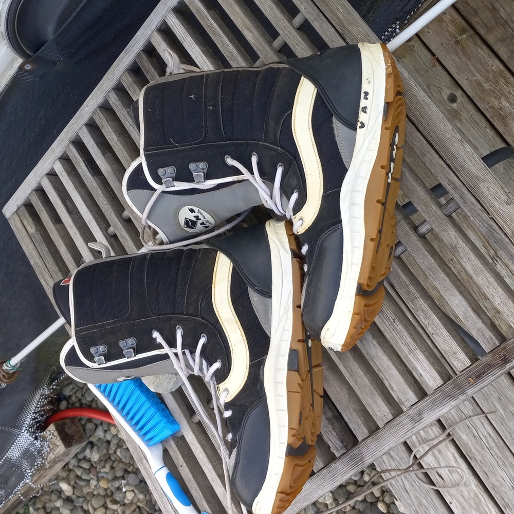 Vans snowboarding boots size 13. Used
